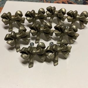 Silver Ribbon Bow Cabinet Pulls